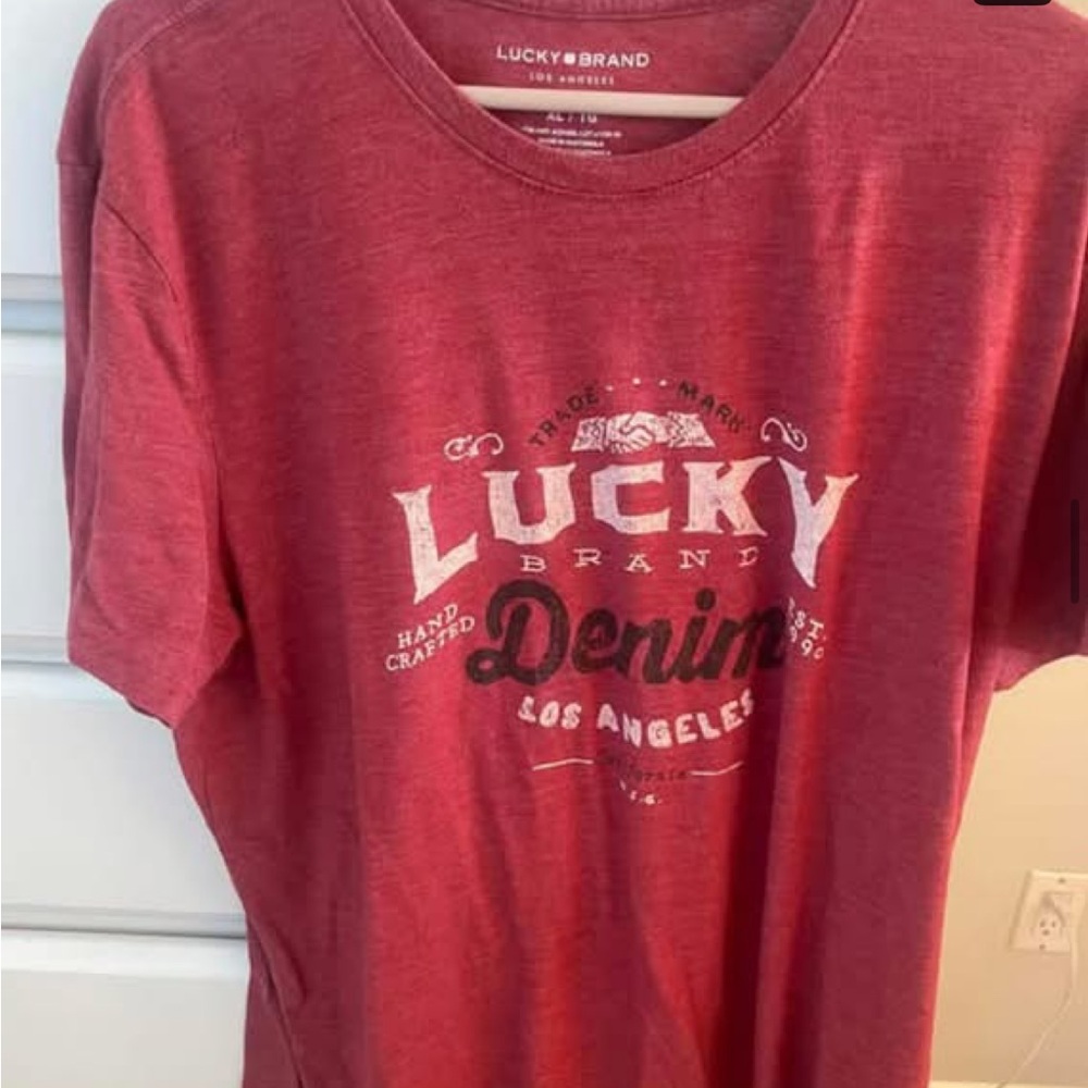 Lucky Brand Burgundy Graphic Tee